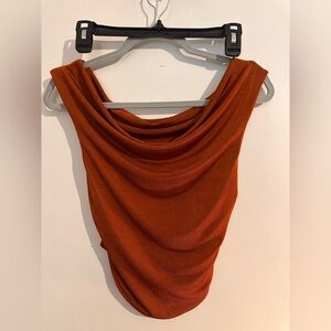 Rust Orange Draped Top